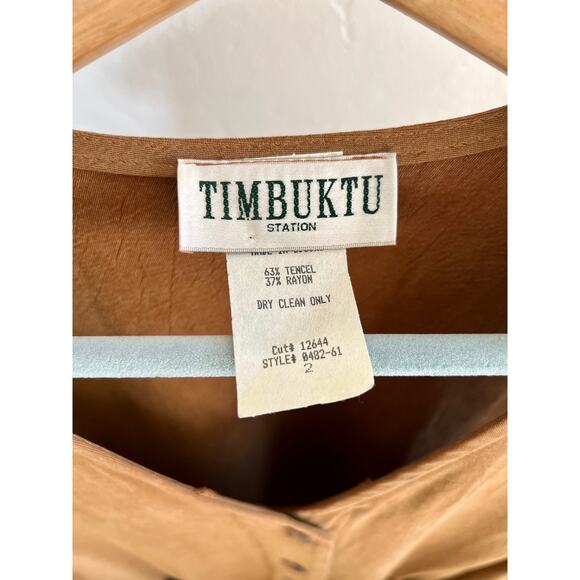 Vintage Brown Sleeveless Button-Up Tank Top - Picture 2 of 4